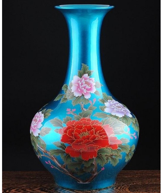 水晶釉藍色賞瓶